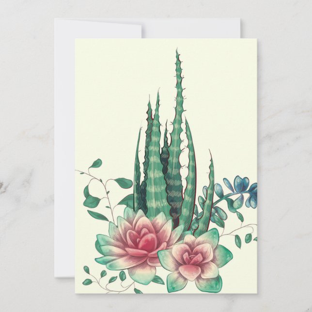 Aloe Vera over Flowers Spara Datumet (Framsida)