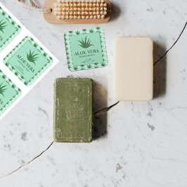 Aloe Vera Soap Anpassningsbar Label-etikett Fyrkantigt Klistermärke