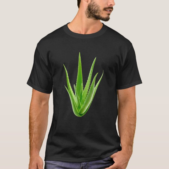 Aloe Vera Succulent Plant T Shirt (Framsida)