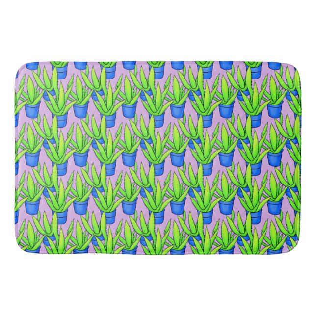 Aloe Vera Växter Mönster Textil Badrumsmatta (Framsidan)