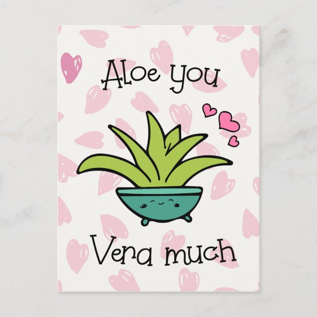 Aloe you Vera Mch Cute Kärlek Vykort (Framsida)