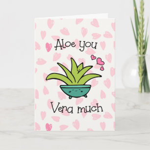 Aloe You Vera Mycket Söt Kärlek Puns Kort