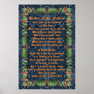 AloeVera gräns med bönen av St Francis Poster