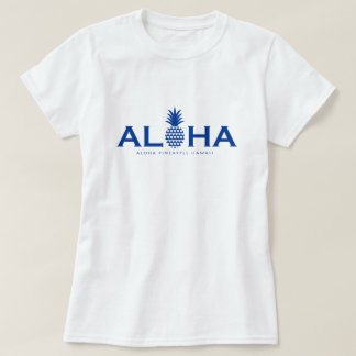 alohaパイナップル ブルーロゴ(heart) t shirt