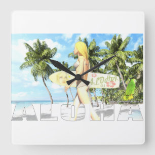 Aloha 01 fyrkantig klocka