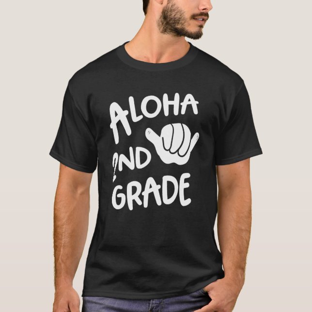 Aloha 2:a Klass Back to school Hawaii Shaka Coola  T Shirt (Framsida)
