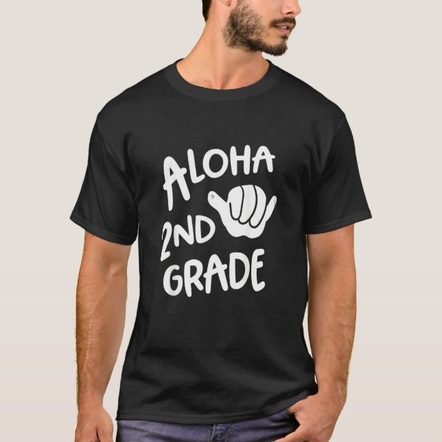 Aloha 2:a Klass Back to school Hawaii Shaka Coola  T Shirt (Framsida)