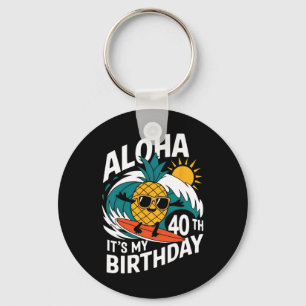 Aloha 40-årsdag Hawaii Pineapple Surfing Tropi Nyckelring