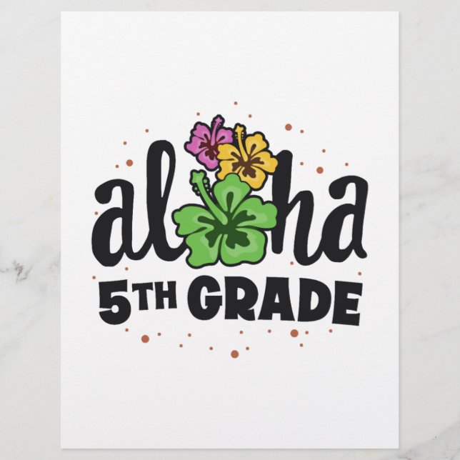 Aloha 5:e Klass 5:e lärardagen Reklamblad (Framsidan)