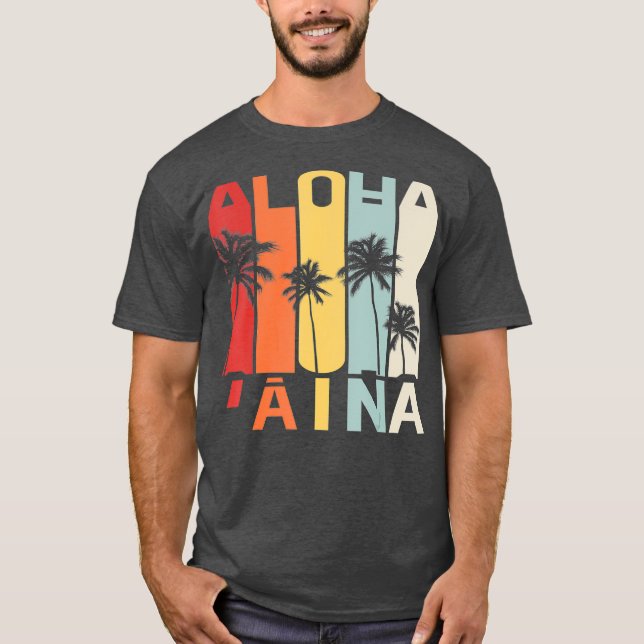 Aloha Aina Hawaii Självständighetssuveränitet T Shirt (Framsida)