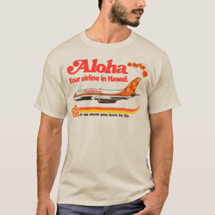 Aloha Airlines Defunct Hawaii Tourist Flygplan T Shirt