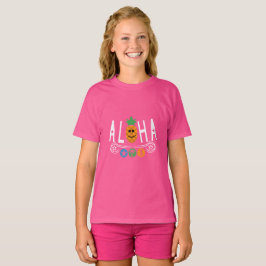 Aloha-ananasdesign - flickor grundläggande t-shirt