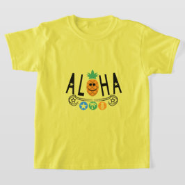 Aloha-ananasdesign - flickors grundläggande t-shir t shirt