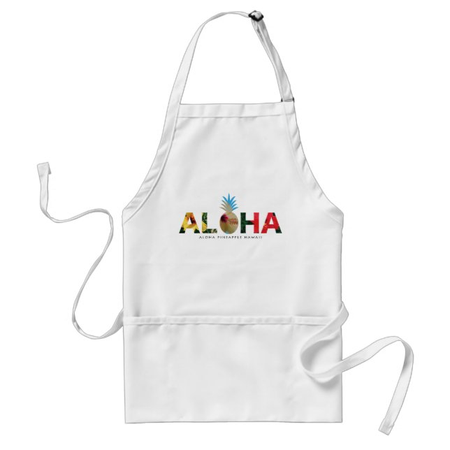 Aloha and pineapple　Hibiscus pictures Förkläde (Framsidan)
