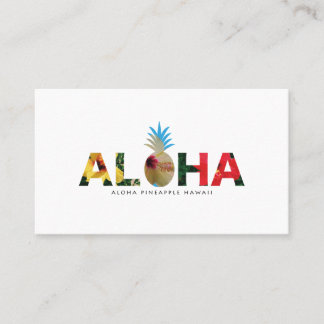 Aloha and pineapple Hibiscus pictures Visitkort