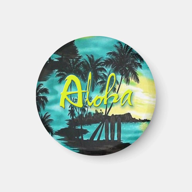 Aloha Aqua Sunset Magnet (Framsidan)