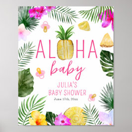 Aloha Baby anas & Nappar Baby Shower Luau Poster