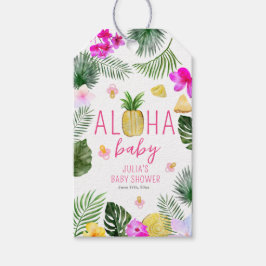 Aloha Baby anas & Nappar Baby Shower Luau Presentetikett