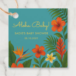 Aloha Baby! Chic Tropical Baby Shower Gåvor Etiketter