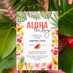 Aloha Baby färsk babyskor för sommarfrukt Inbjudningar