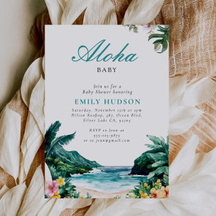 Aloha Baby Hawaiian Baby Shower Inbjudningar