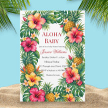 Aloha Baby Hawaiian Hibiskus Bebis Babyshower