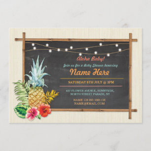 Aloha Baby! Inbjudan till Shower Chalk Pineapple L