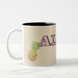 Aloha baby med ananas Två-Tonad mugg