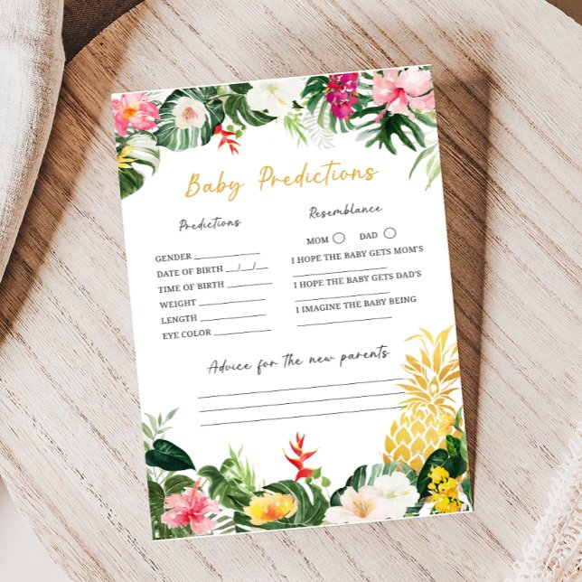 Aloha Baby Pineapple Baby Shower Gissningslek (Aloha Baby Shower Game)