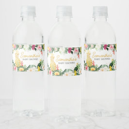 Aloha Baby Pineapple Baby Shower Vattenflaskor Etikett