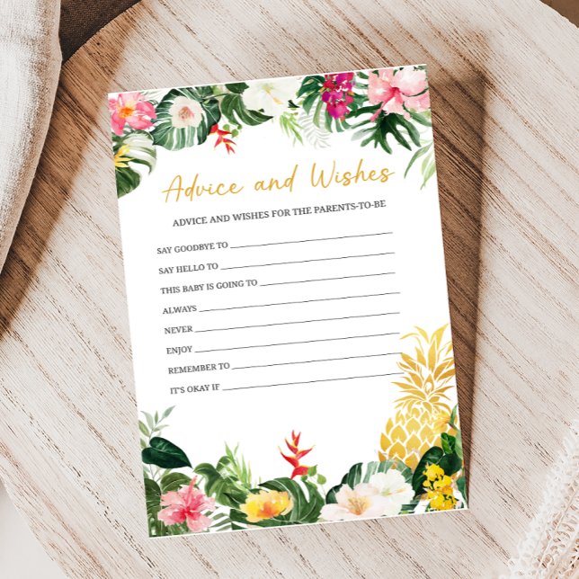 Aloha Baby Pineapple Bröllopsdusch Råd och Önsknin (Aloha Baby Shower Game)