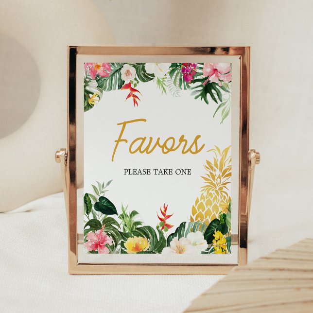 Aloha Baby Pineapple Bröllopsdusch Tecken Poster (Aloha Baby Shower Sign)