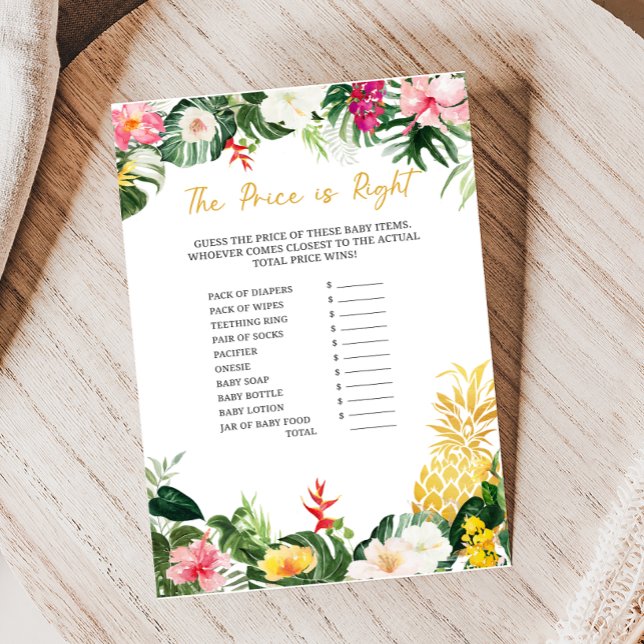 Aloha Baby Pineapple Dusch Pris är Rätt Spel (Aloha Baby Shower Game)
