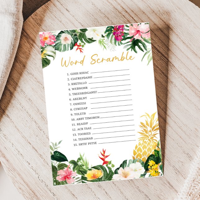Aloha Baby Pineapple Shower Ordspråk Blandat Spel (Aloha Baby Shower Game )