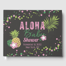 Aloha Baby Rosa & Grönt Tropical Girl Baby Shower Gästböcker