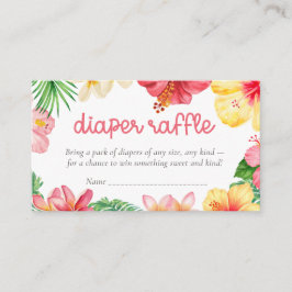 Aloha Baby Shower Blöja Lotteri Tilläggskort