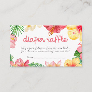Aloha Baby Shower Blöja Lotteri Tilläggskort