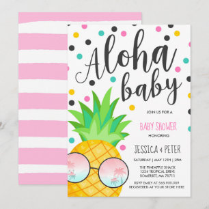 Aloha baby shower för baby showerinbjudanananas inbjudningar