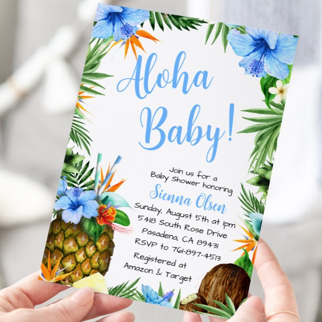Aloha Baby Shower, Hawaiian Luau Inbjudningar (Skapare uppladdad)