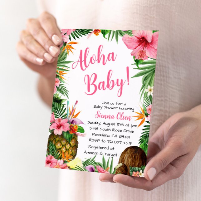 Aloha Baby Shower, Hawaiian Luau Inbjudningar (Skapare uppladdad)