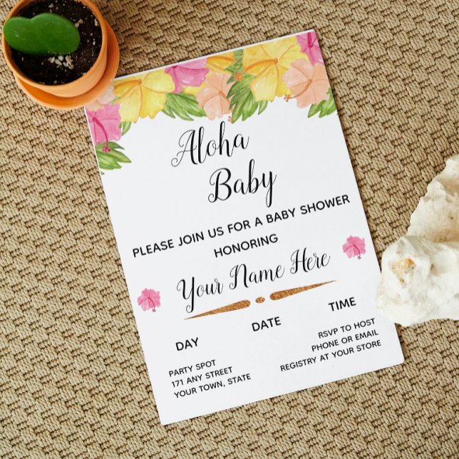 Aloha Baby Shower-inbjudan Inbjudningar (Skapare uppladdad)
