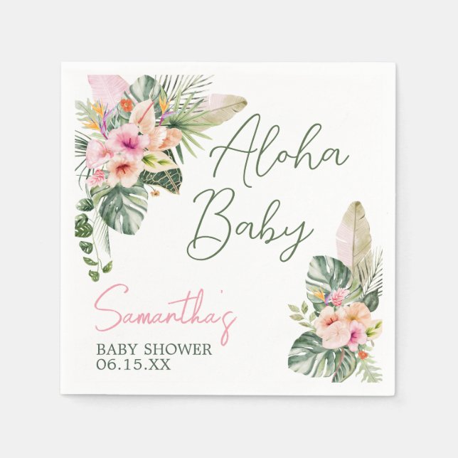 Aloha Baby Shower Pappersservett (Framsidan)