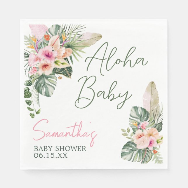 Aloha Baby Shower Pappersservett (Framsidan)