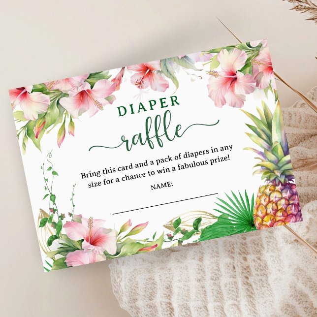 Aloha Baby Shower Tropical Diaper Raffle-hölje Tilläggskort (Skapare uppladdad)