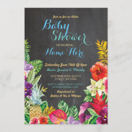 Aloha Baby Shower Tropical Luau Boy Blue Inbjudan