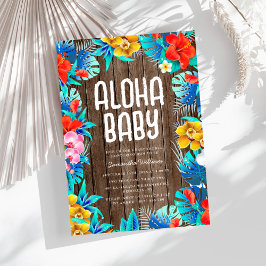 Aloha Baby Shower Tropical Luau Theme Inbjudningar