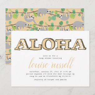 Aloha Baby Tropical Animal Barnskor Inbjudningar