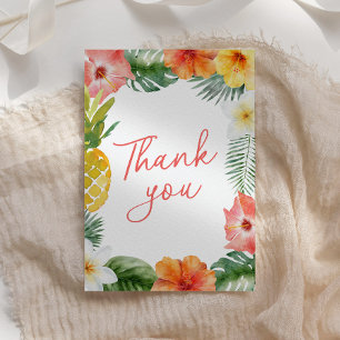 Aloha Baby Tropical Blommigt Baby Shower Tack Kort