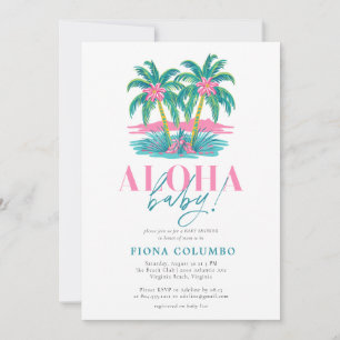 Aloha Baby Tropical Handflatan Träd Baby Shower Inbjudningar
