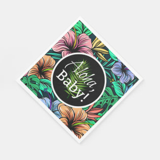 Aloha Baby Tropical Hibiscus Theme Baby Shower Pappersservett